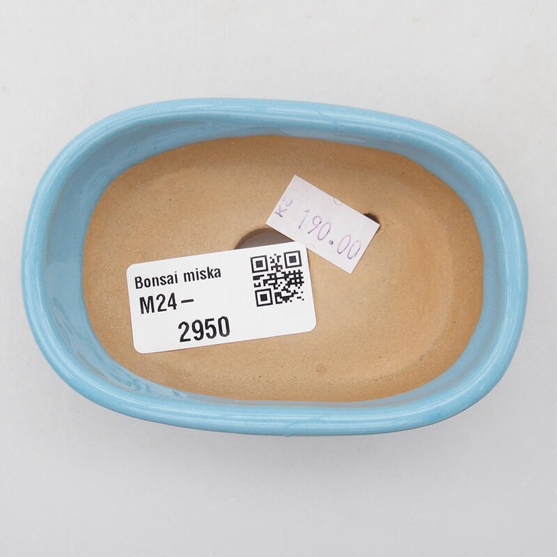 Bonsaischaal van keramiek 9,5 x 6 x 2,5 cm, kleur blauw