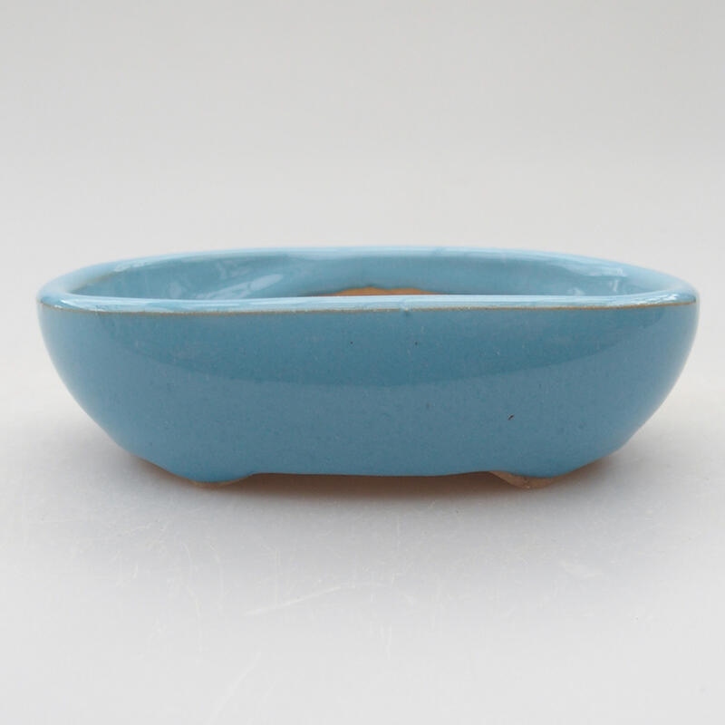 Bonsaischaal van keramiek 9,5 x 6 x 2,5 cm, kleur blauw