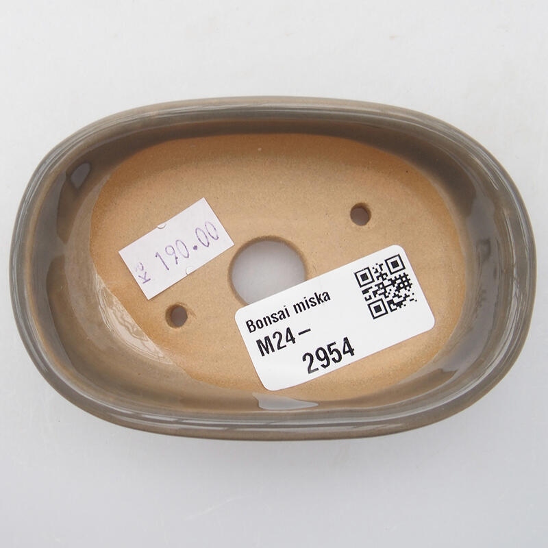 Bonsaischaal van keramiek 9,5 x 6 x 2,5 cm, grijs