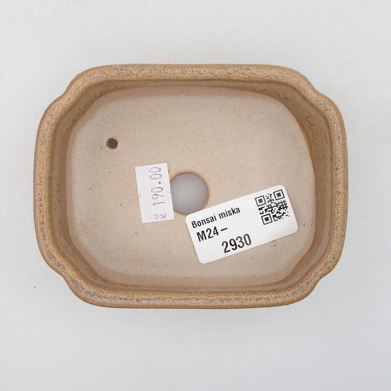 Bonsaischaal van keramiek 9,5 x 7,5 x 3,5 cm, bruin