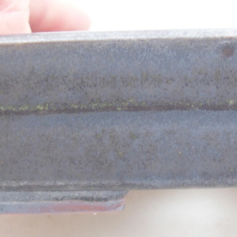 Bonsaischaal van keramiek 9,5 x 7 x 2,5 cm, metaalkleur