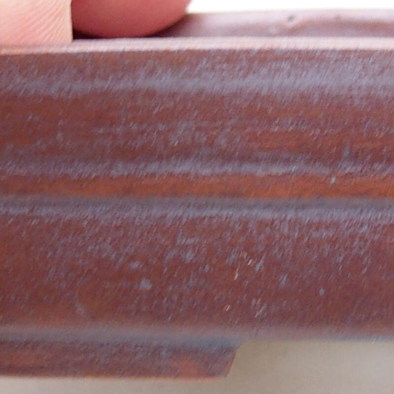 Bonsaischaal van keramiek 9,5 x 7 x 2,5 cm, kleur zwart