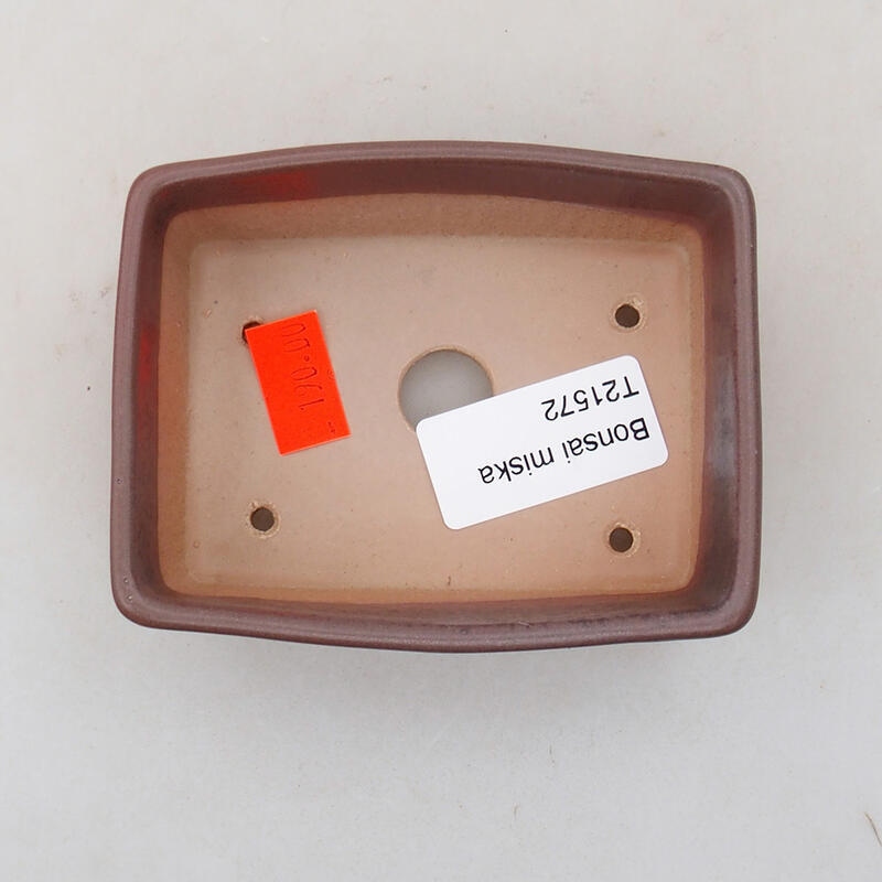 Bonsaischaal van keramiek 9,5 x 7 x 3,5 cm, kleur paars