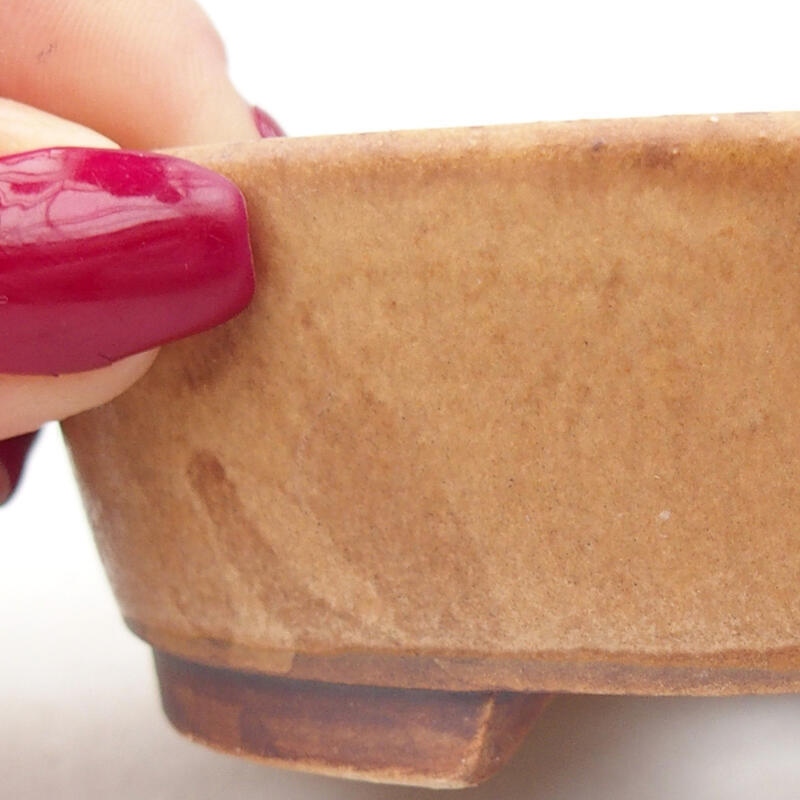 Bonsaischaal van keramiek 9,5 x 8,5 x 3,5 cm, roze