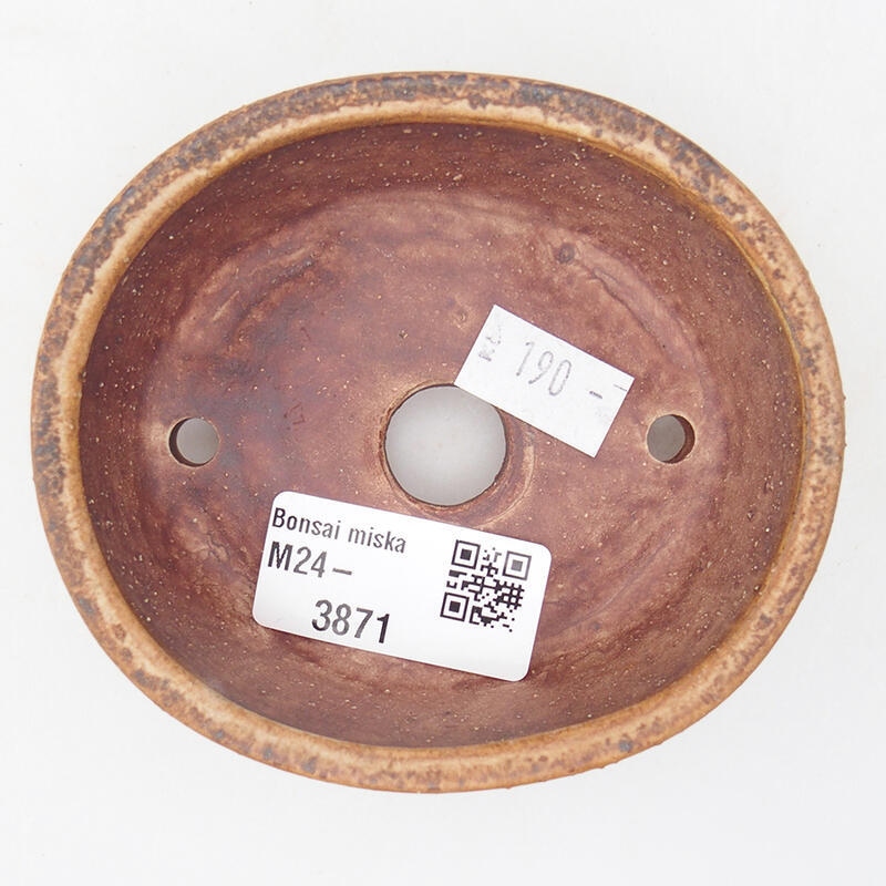 Bonsaischaal van keramiek 9,5 x 8,5 x 3,5 cm, roze