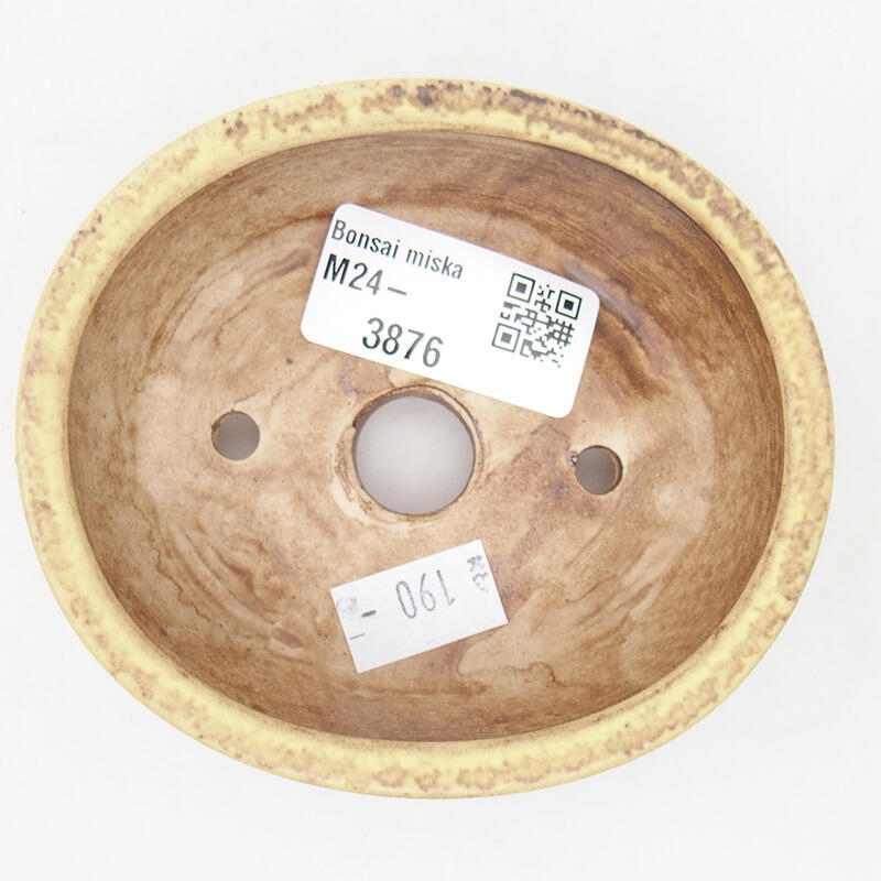 Bonsaischaal van keramiek 9,5 x 8,5 x 3,5 cm, groen