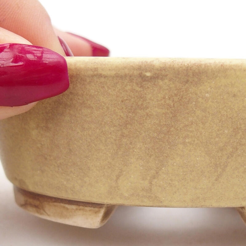 Bonsaischaal van keramiek 9,5 x 8,5 x 3,5 cm, groen