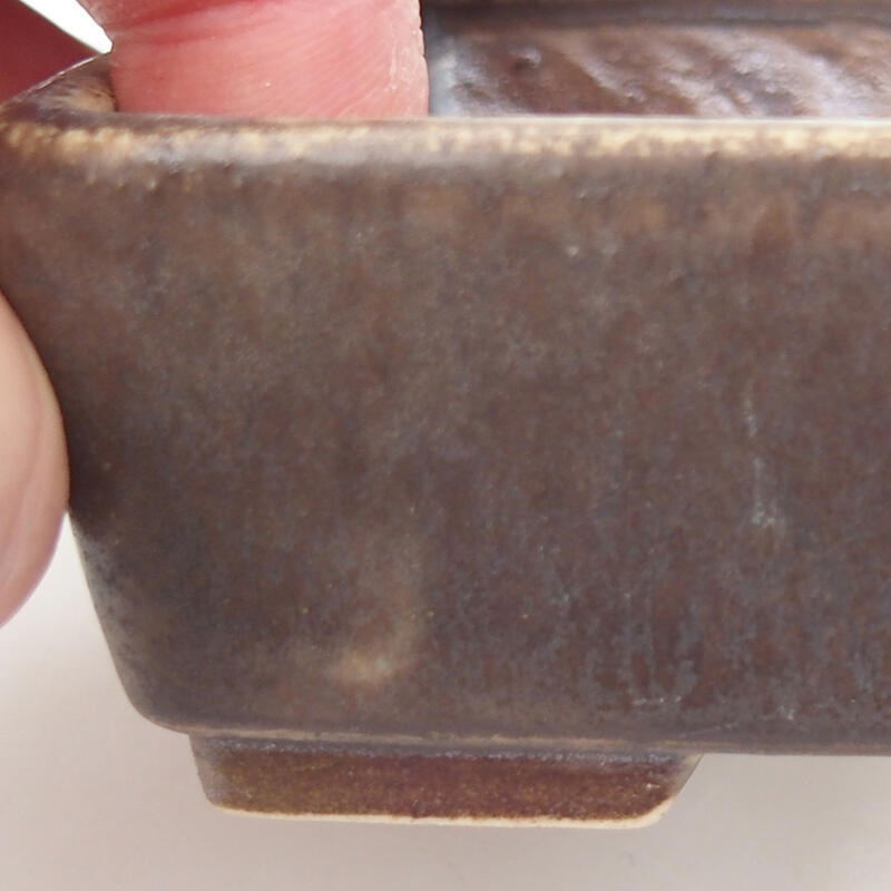 Bonsaischaal van keramiek 9,5 x 8 x 3,5 cm, bruin