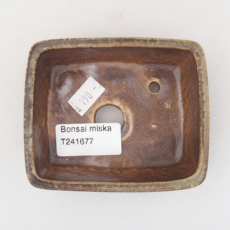 Bonsaischaal van keramiek 9,5 x 8 x 3,5 cm, bruin