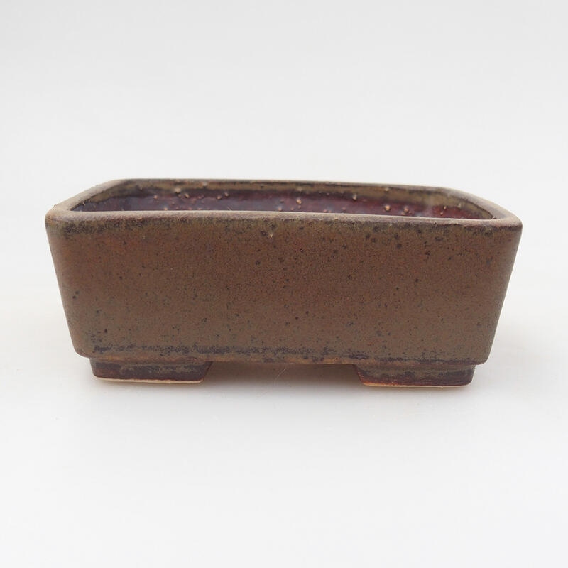 Bonsaischaal van keramiek 9,5 x 8 x 3,5 cm, bruin