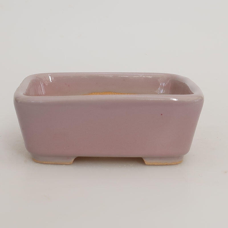Bonsaischaal van keramiek 9,5 x 8 x 3 cm, roze