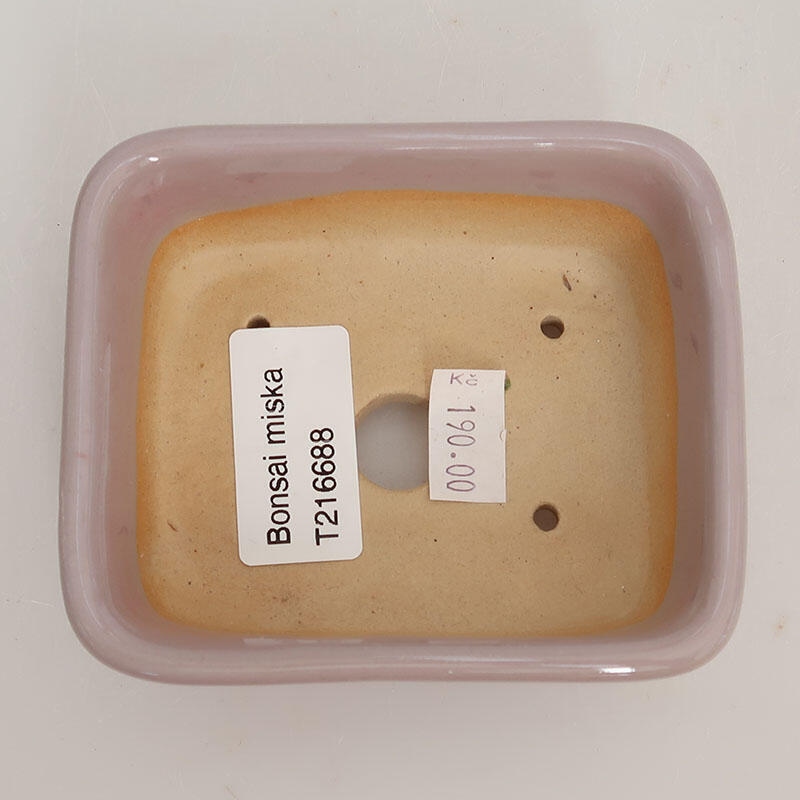 Bonsaischaal van keramiek 9,5 x 8 x 3 cm, roze