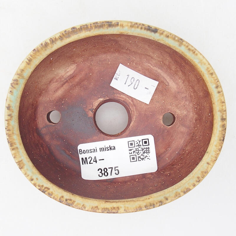 Bonsaischaal van keramiek 9,5 x 8 x 4 cm, groen