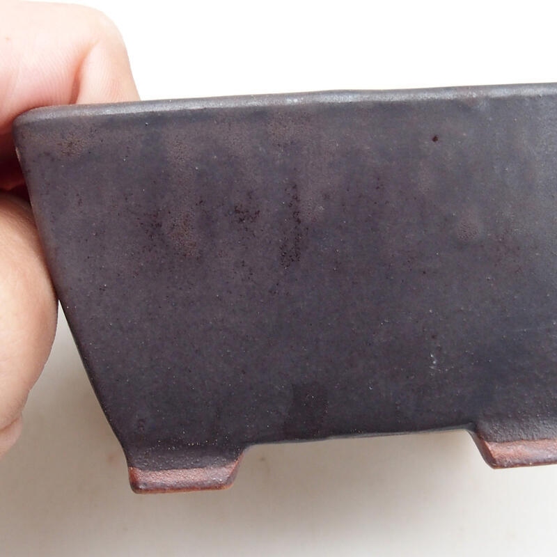 Bonsaischaal van keramiek 9,5 x 9,5 x 5,5 cm, zwart