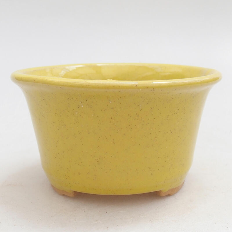 Bonsaischaal van keramiek 9,5 x 9,5 x 5,5 cm, geel