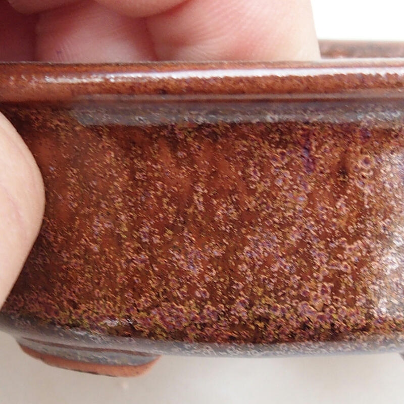 Bonsaischaal van keramiek 9 x 6,5 x 3,5 cm, bruin