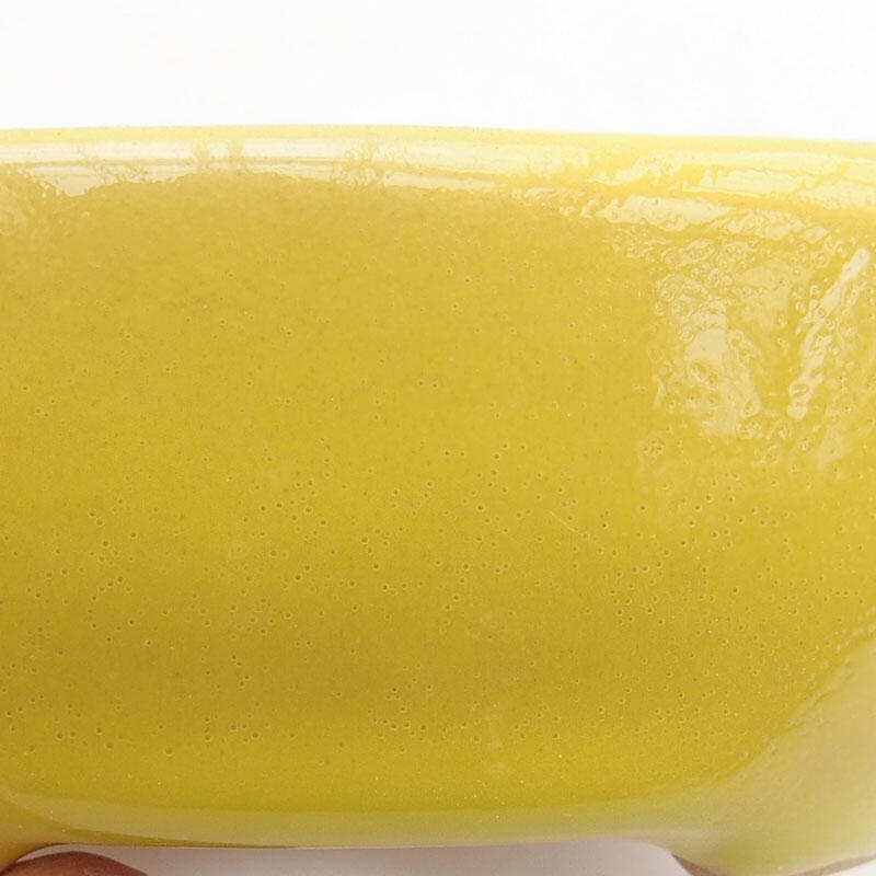 Bonsaischaal van keramiek 9 x 7,5 x 3,5 cm, geel