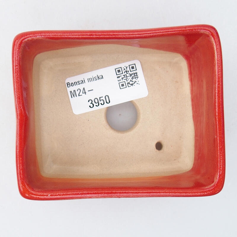 Bonsaischaal van keramiek 9 x 7 x 4,5 cm, kleur rood