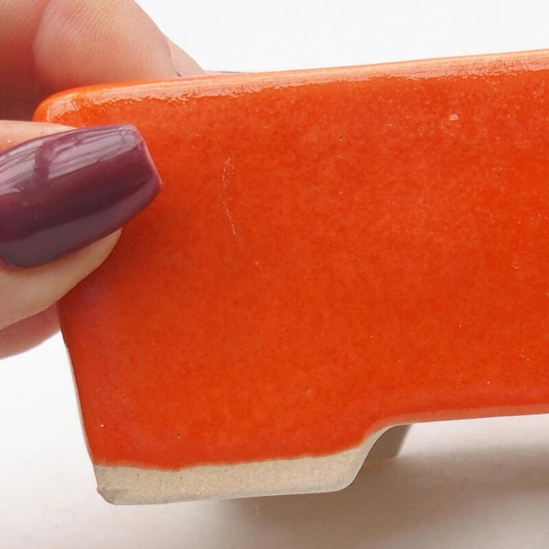 Bonsaischaal van keramiek 9 x 7 x 4,5 cm, oranje