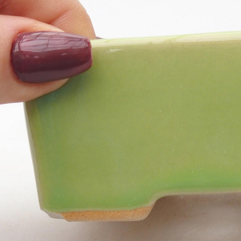 Bonsaischaal van keramiek 9 x 7 x 4,5 cm, groen