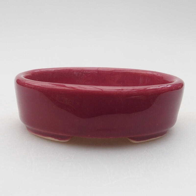 Bonsaischaal van keramiek 9 x 8 x 2,5 cm, roze