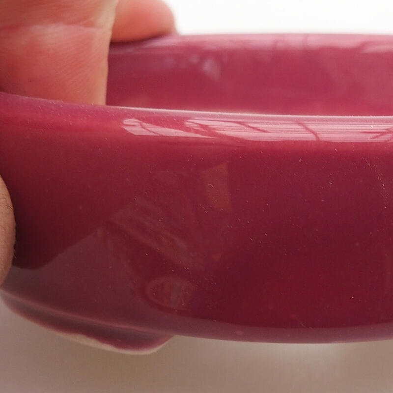 Bonsaischaal van keramiek 9 x 8 x 2,5 cm, roze