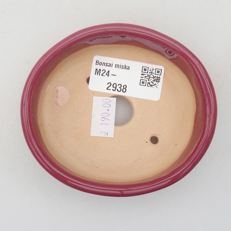 Bonsaischaal van keramiek 9 x 8 x 2,5 cm, roze