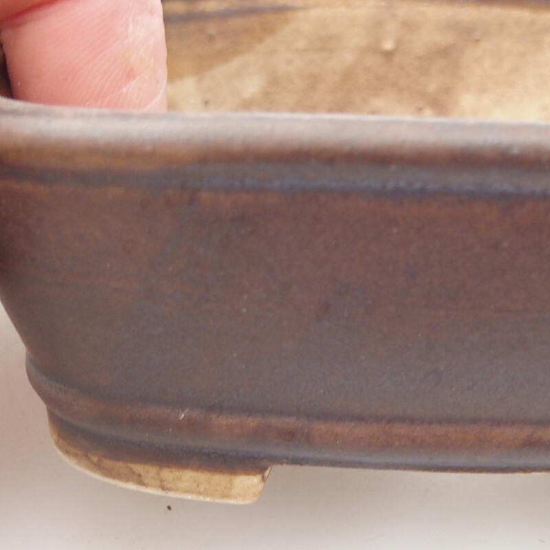 Bonsaischaal van keramiek 9 x 8 x 3,5 cm, bruin