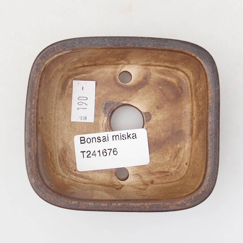 Bonsaischaal van keramiek 9 x 8 x 3,5 cm, bruin