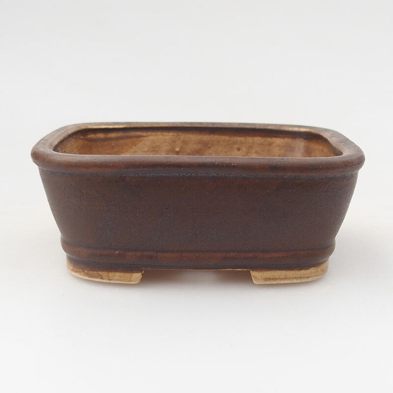 Bonsaischaal van keramiek 9 x 8 x 3,5 cm, bruin