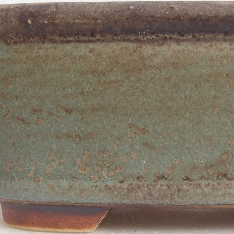 Bonsaischaal van keramiek 9 x 8 x 3,5 cm, kleur blauw