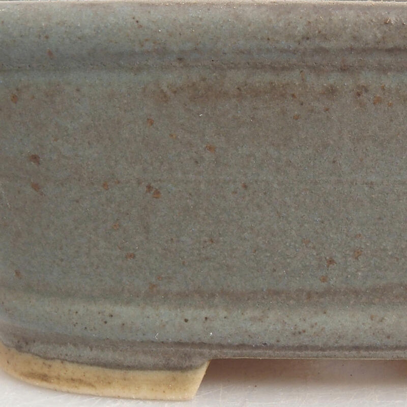 Bonsaischaal van keramiek 9 x 8 x 3,5 cm, kleur blauw