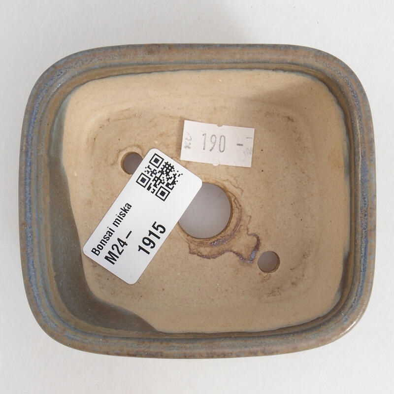 Bonsaischaal van keramiek 9 x 8 x 3,5 cm, kleur blauw