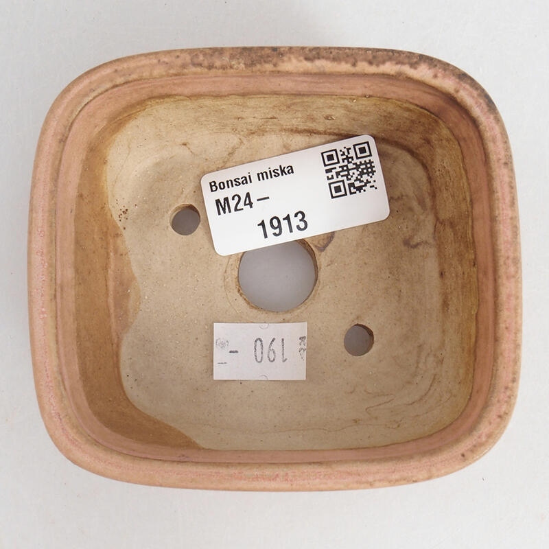 Bonsaischaal van keramiek 9 x 8 x 3,5 cm, roze