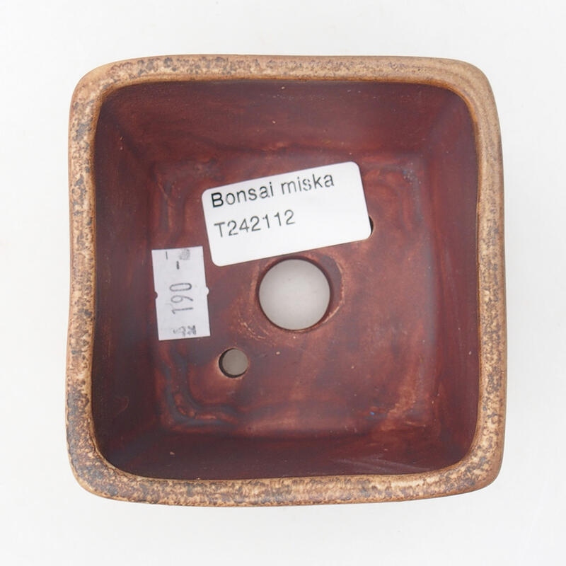 Bonsaischaal van keramiek 9 x 9 x 5,5 cm, roze