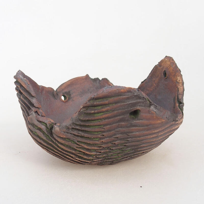 Keramische schaal 13 x 13 x 8 cm , kleur groen