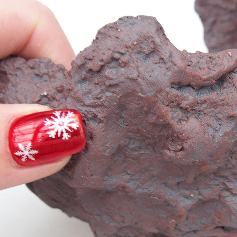 Keramisch Schelp 13 x 15 x 13 cm , kleur bruinachtig rood