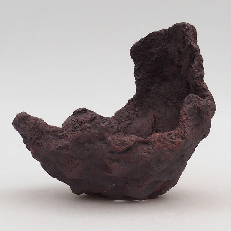 Keramisch Schelp 13 x 15 x 13 cm , kleur bruinachtig rood