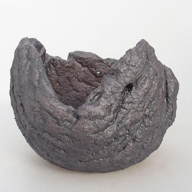 Keramisch Schelp 14 x 13 x 11,5 cm , metaalkleur