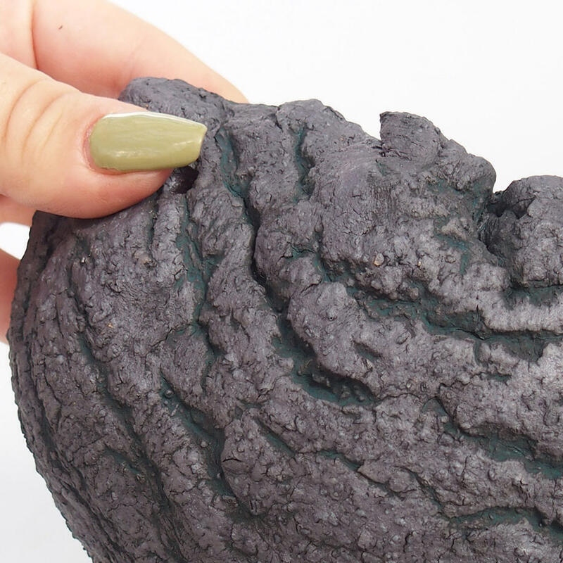 Keramische schaal 15 x 13 x 11 cm , metaalkleur