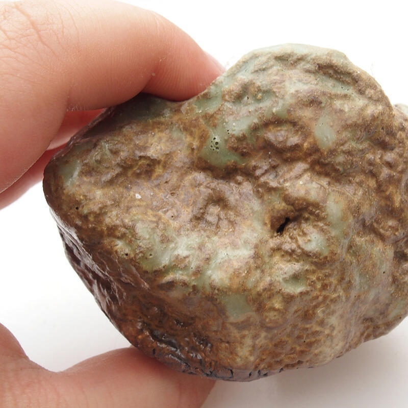 Keramisch Schelp 4 x 5 x 4,5 cm , kleur groenbruin