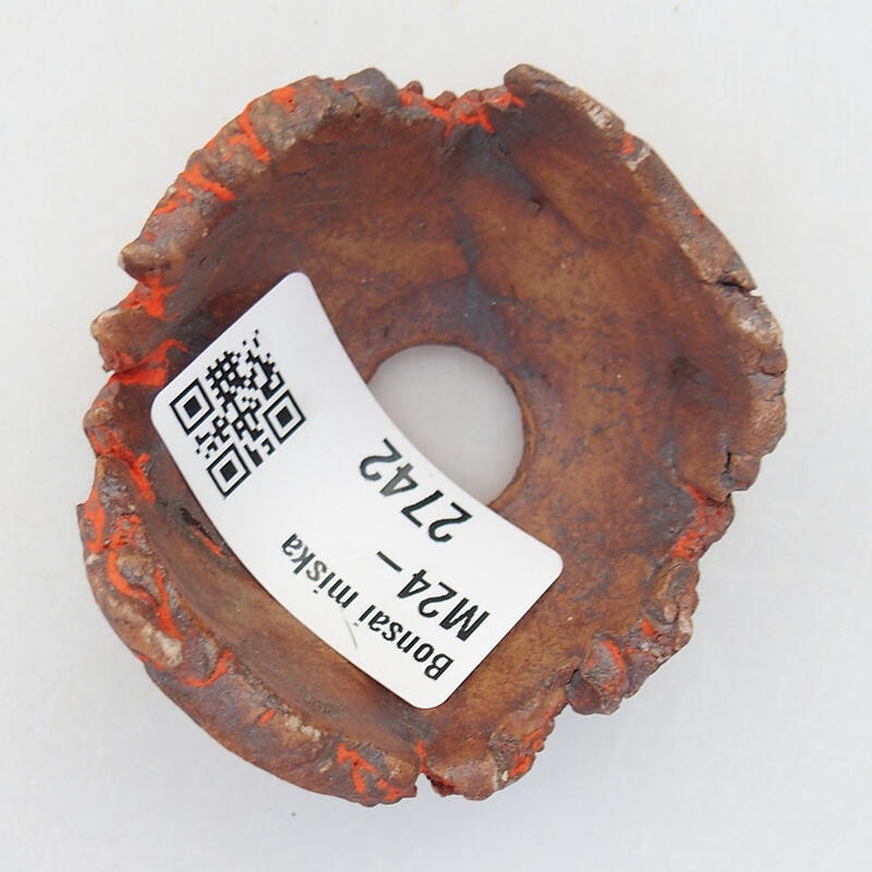 Schelp van keramiek 5,5 x 5,5 x 3 cm , kleur oranje