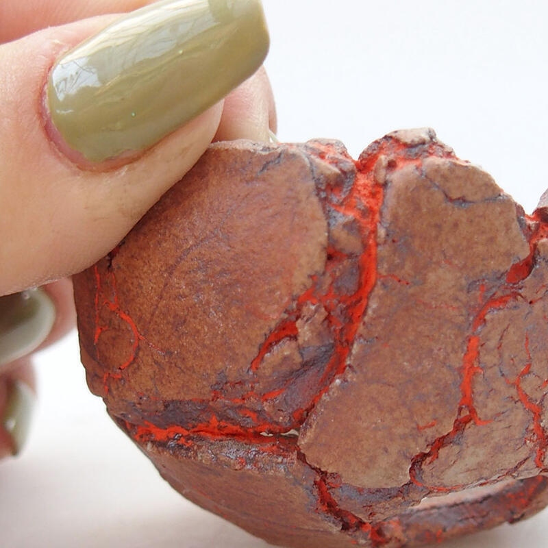 Schelp van keramiek 5,5 x 5,5 x 3 cm , kleur oranje