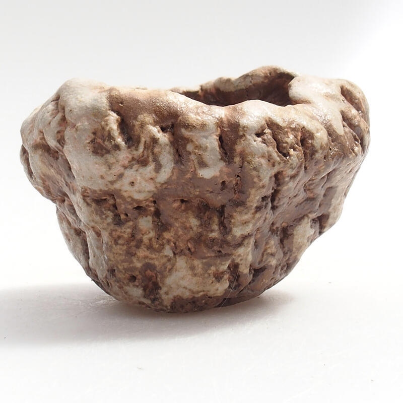 Keramisch Schelp 5 x 6 x 6 cm , kleur groenbruin