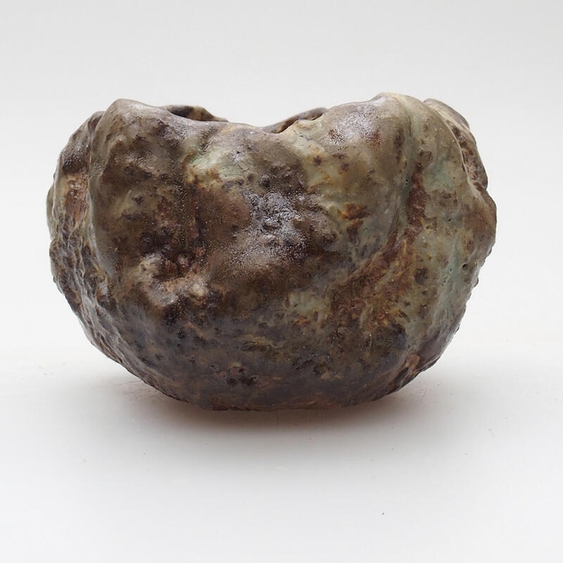 Keramisch Schelp 6,5 x 5 x 5 cm , kleur groenbruin