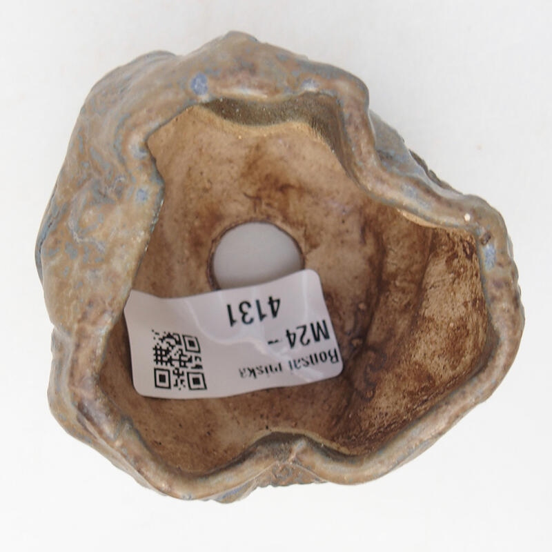 Schelp van keramiek 6,5 x 6,5 x 5 cm , kleur blauw