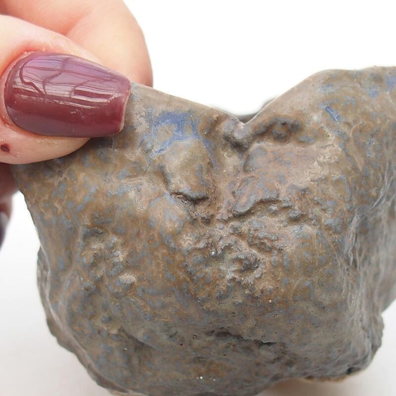 Schelp van keramiek 6,5 x 6,5 x 5 cm , kleur blauw