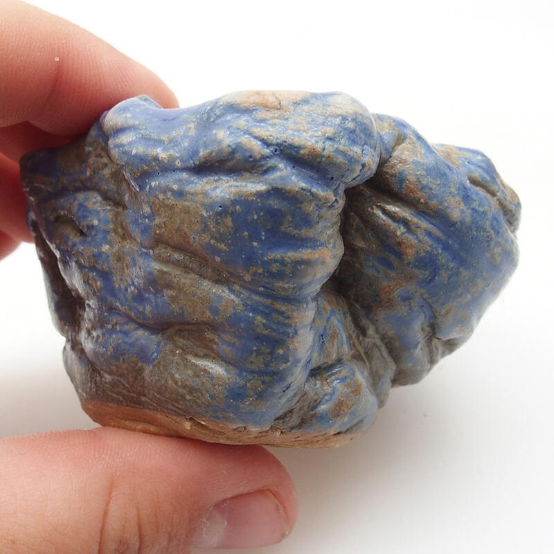 Keramische schelp 6 x 5 x 4,5 cm , kleur blauw