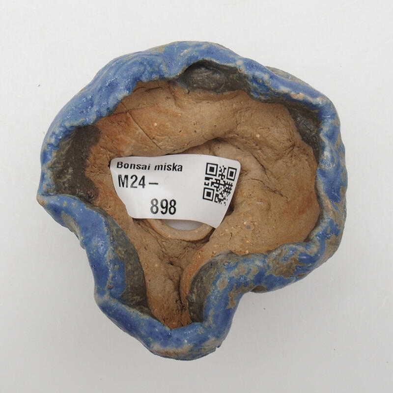 Keramische schelp 6 x 5 x 4,5 cm , kleur blauw