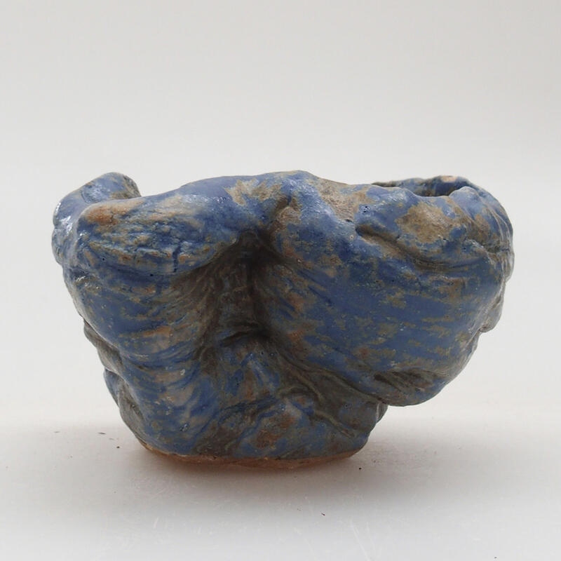 Keramische schelp 6 x 5 x 4,5 cm , kleur blauw